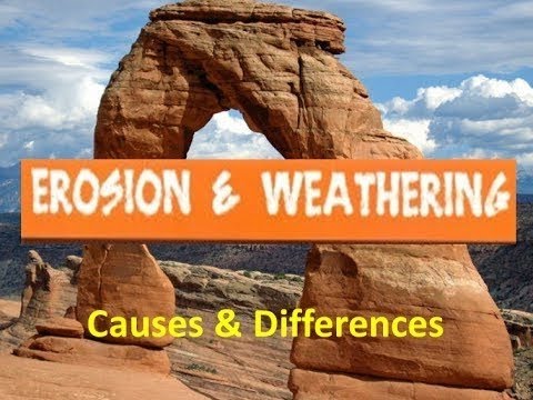 what is the difference between weathering and erosion