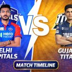 Delhi Capitals VS Gujarat Titans timeline